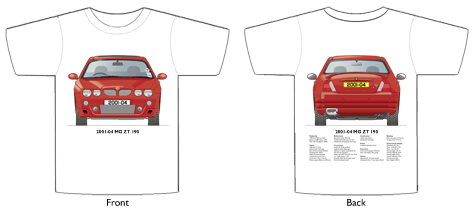 MG ZT190 2001-04 T-shirt Front & Back